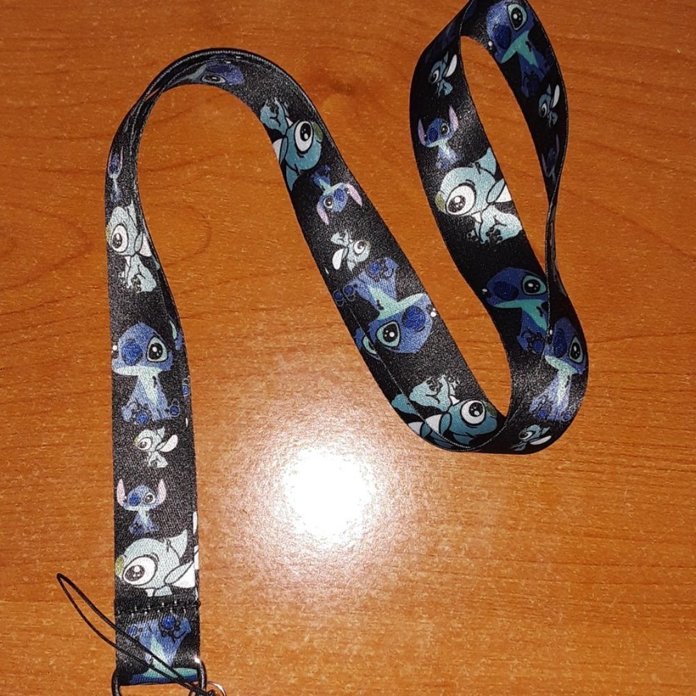 Disney Black Lilo and Stitch Lanyard & Clip A